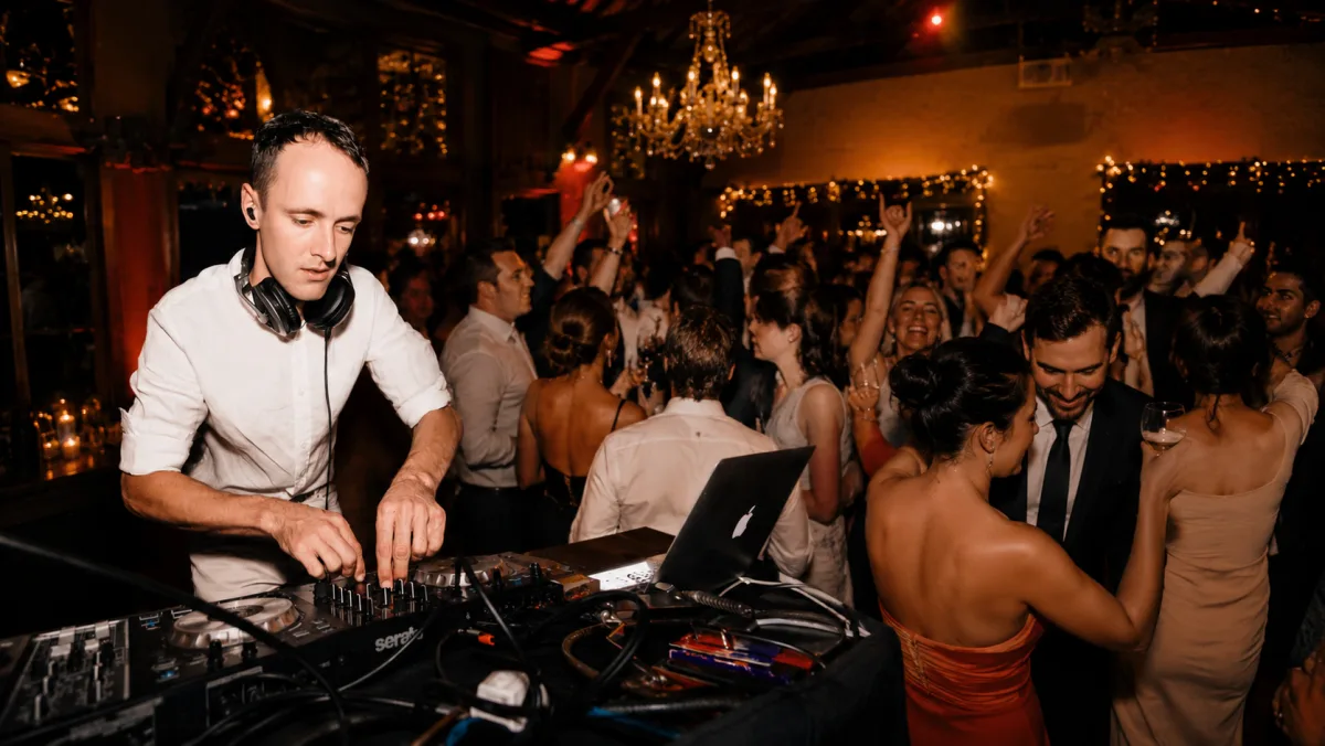 Jasper DJing at a wedding reception