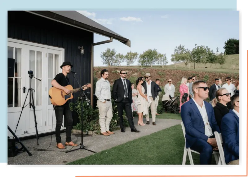 Wedding reception dance floor with live music